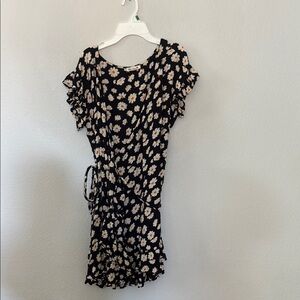 Floral Black and White Women's Dress